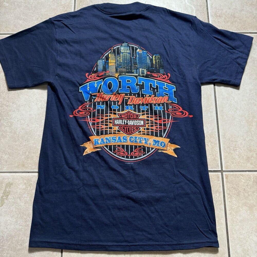 2008 Harley Davidson Men’s Small Y2K Kansas City MO Motorcycle T-Shirt